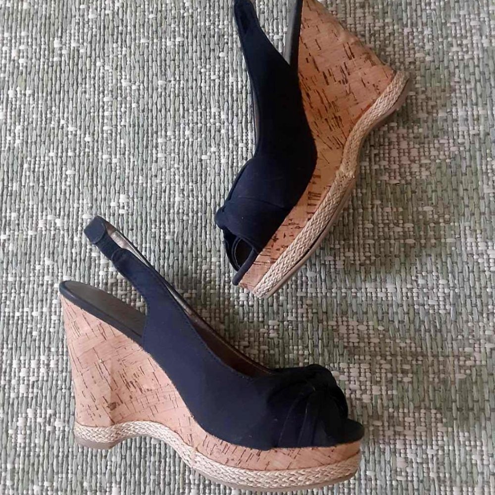 Moda Spana blk Espadrille fabric Wedges